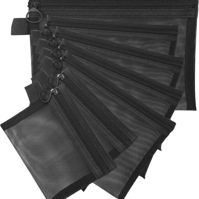 Trousse de toilette en maille : 7 mini pochettes zippées pour femmes élégantes en voyage
