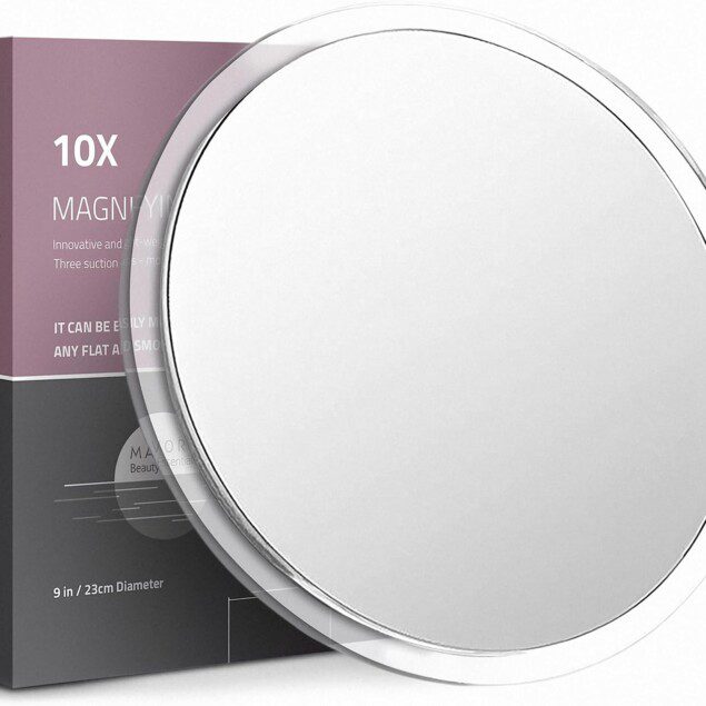 Miroir grossissant 23 cm : un indispensable pour les hommes, parfait pour le rasage et les soins cosmétiques avec un grossissement 10X