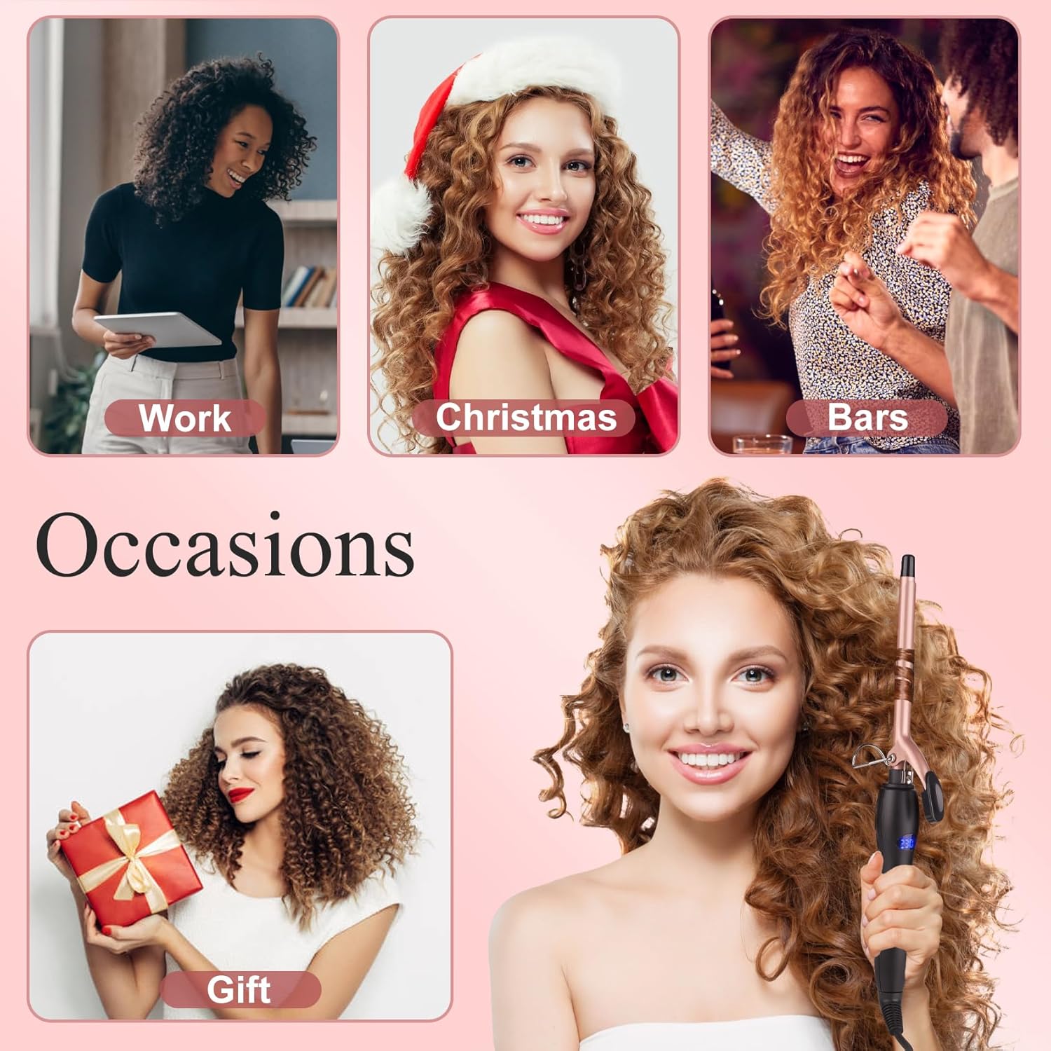 Boucleur à cheveux 13 mm : fer à boucler à pince pour ondulations naturelles et élégantes Chauffage homogène avec écran LCD 130-210°C, idéal pour tous types de cheveux – Image 7