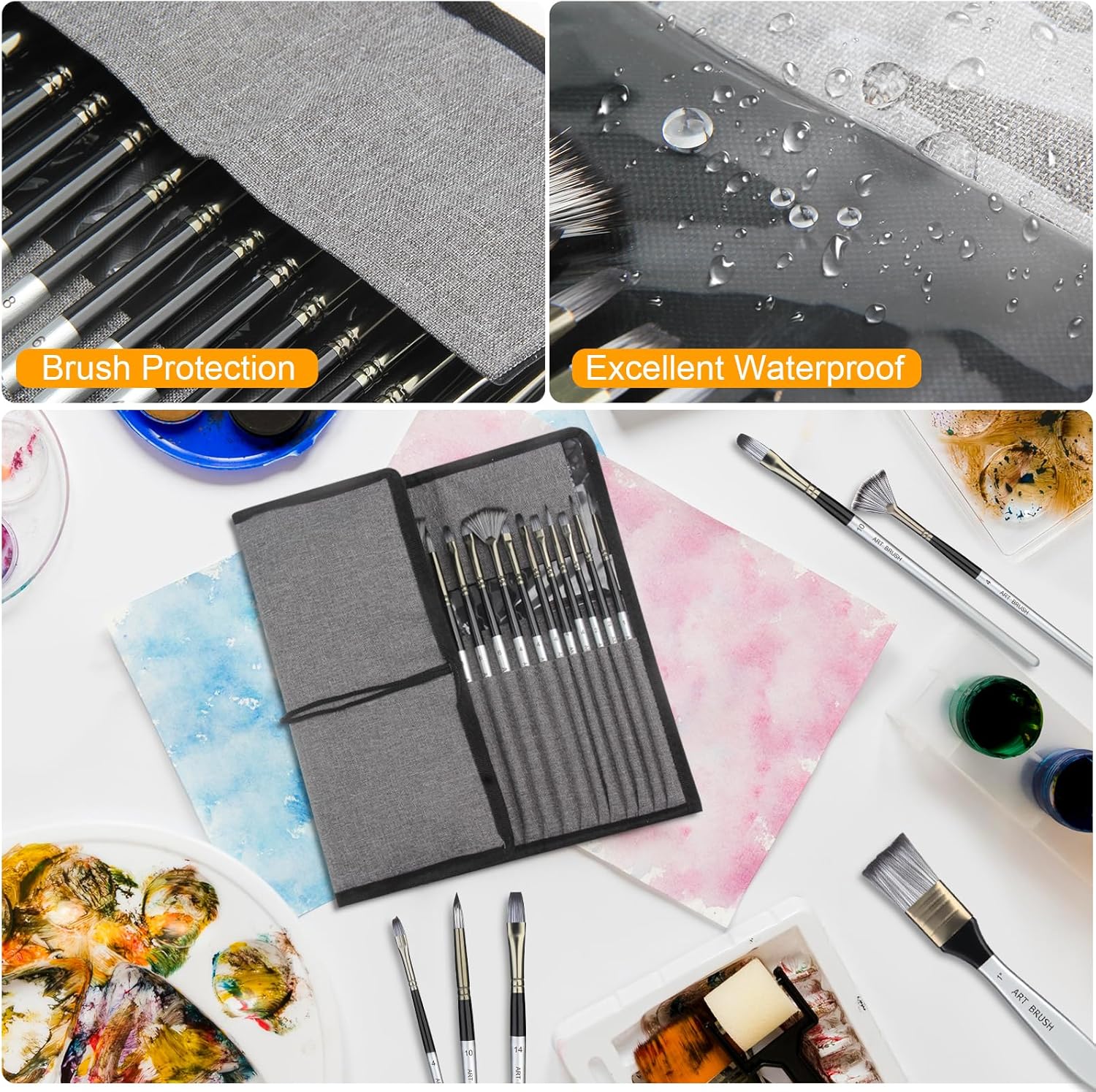 Set de 24 pinceaux acryliques pour artistes : élargissez vos horizons créatifs avec des outils de haute qualité – Image 5