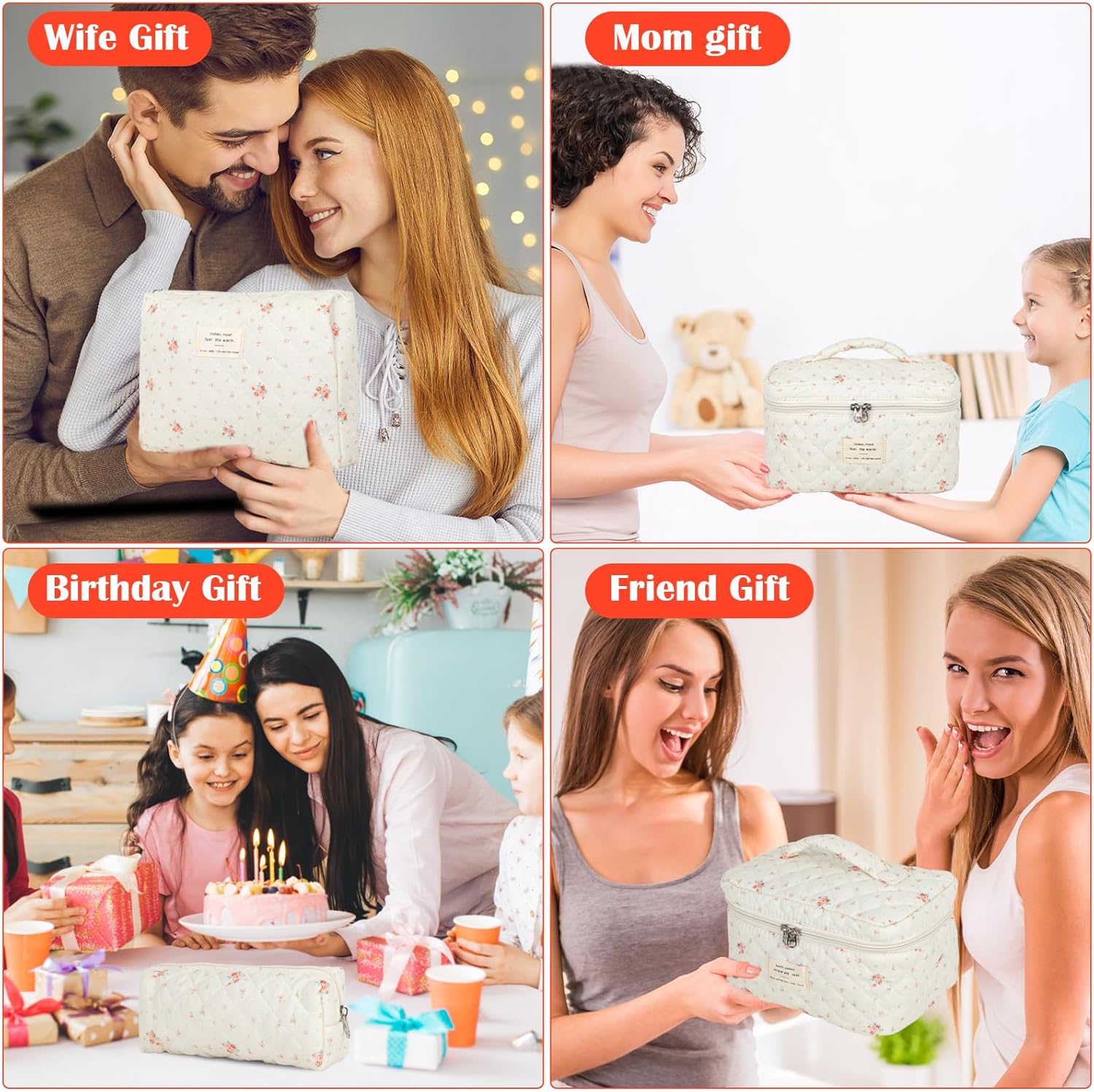 Trousse de toilette femme : lot de 3 trousses florales pratiques pour un voyage organisé et stylé – Image 7