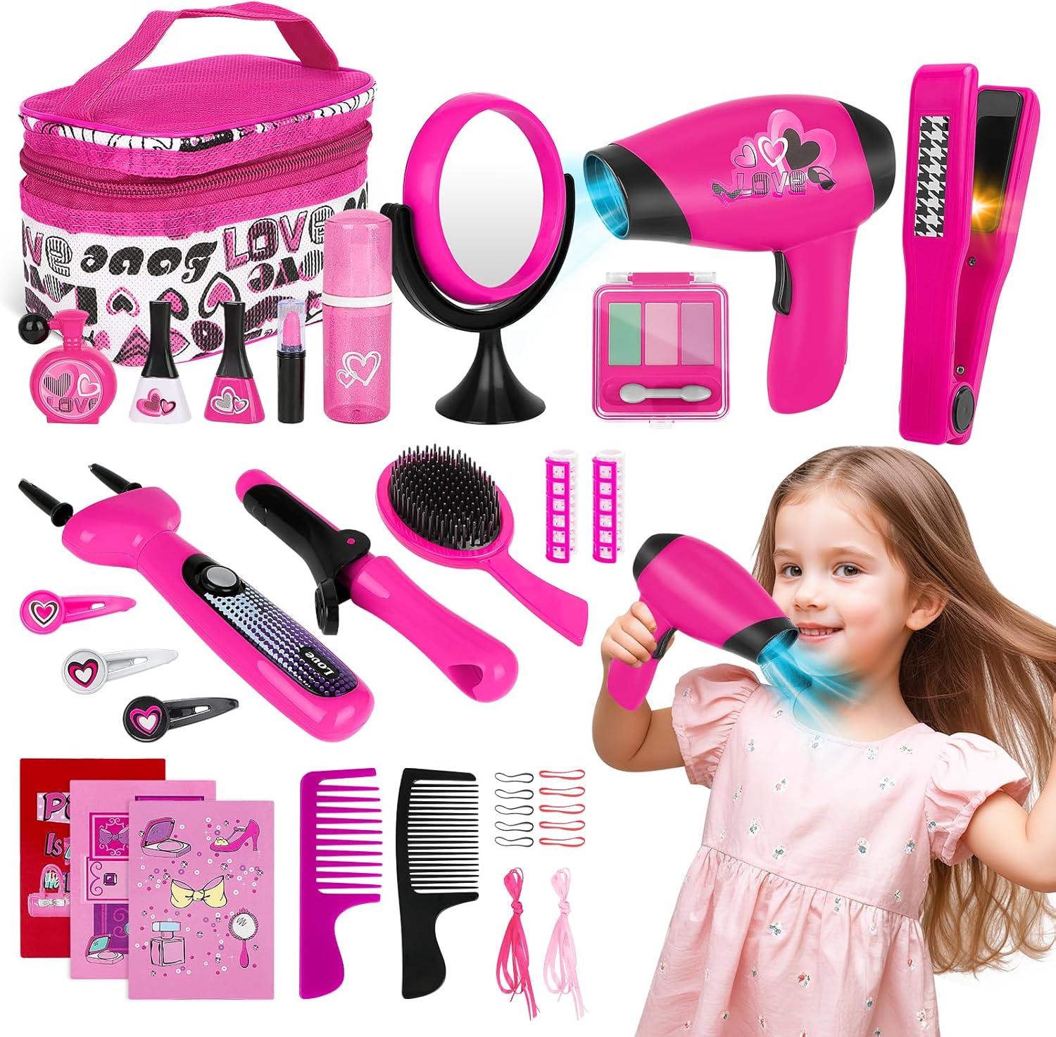 Jeu de beauté et mode : ensemble d'accessoires fashion pour les jeunes créatrices

Découvrez le maquillage artificiel, le sèche-cheveux et la machine à tresser pour des looks éblouissants !