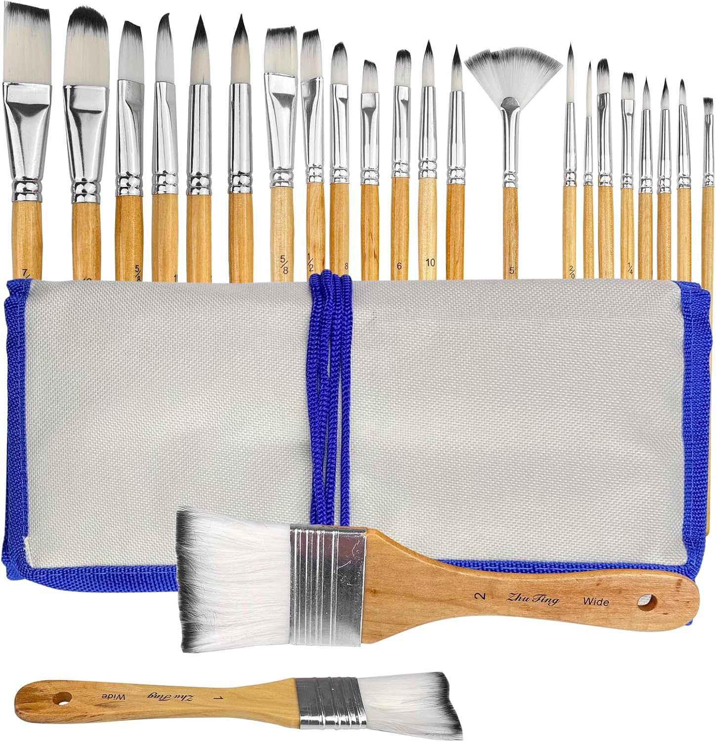 Ensemble de pinceaux de peinture en nylon : 24 pièces pour artistes passionnés, idéal pour acrylique, aquarelle, gouache et huile avec sac de rangement pratique