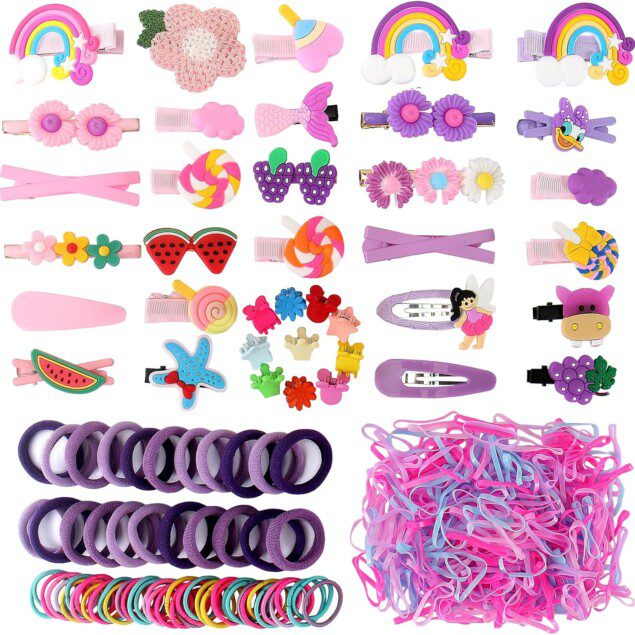 Barettes et élastiques pour cheveux : 600 pièces idéales pour les filles de 0 à 12 ans, un ensemble de coiffure parfait pour tous les événements