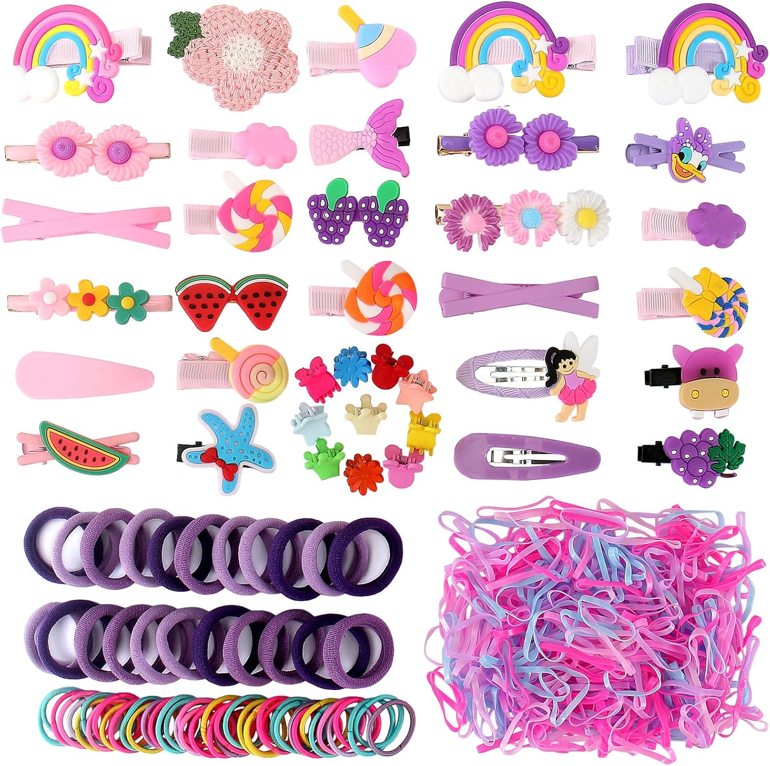 Barettes et élastiques pour cheveux : 600 pièces idéales pour les filles de 0 à 12 ans, un ensemble de coiffure parfait pour tous les événements