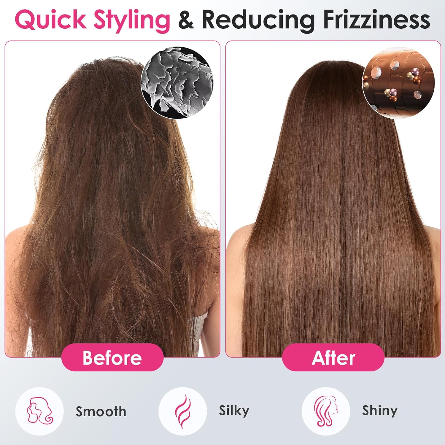 Brosse lissante sans fil : l'outil professionnel idéal pour des cheveux lisses et brillants Découvrez la brosse chauffante portable, rechargeable et efficace pour un coiffage rapide et impeccable – Image 5
