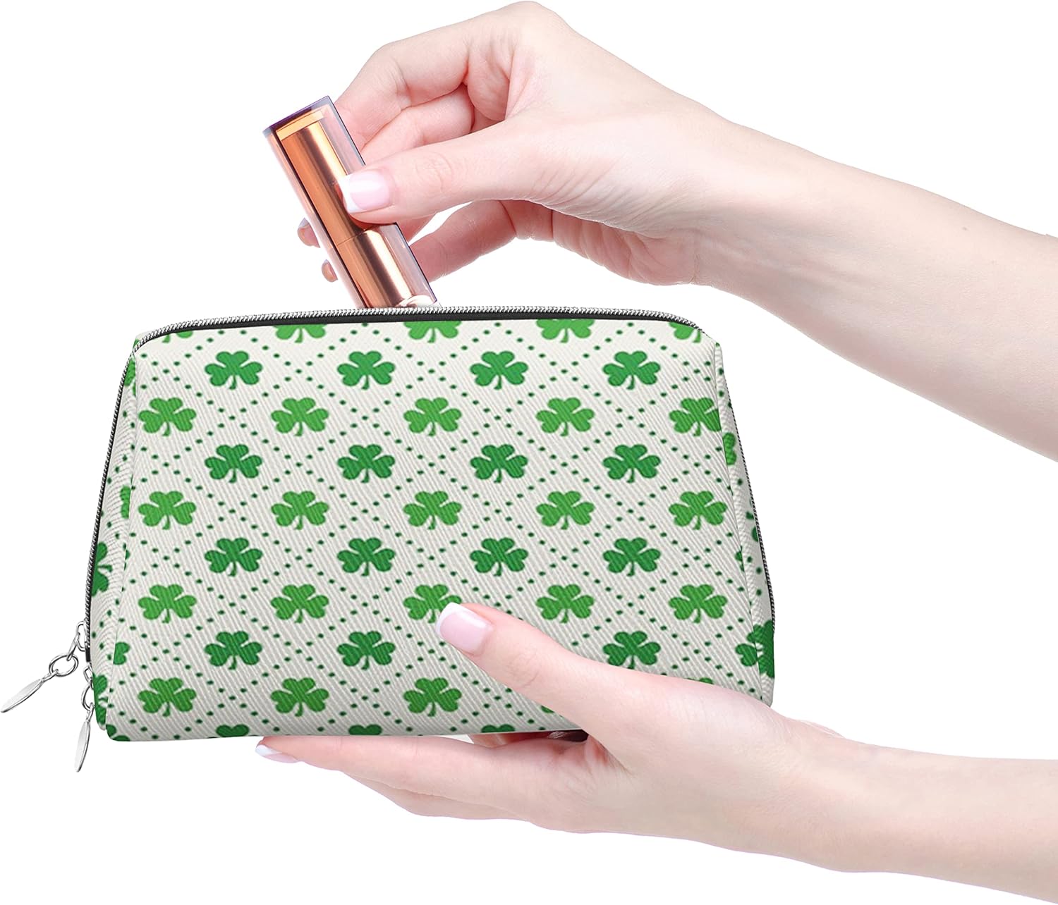 Trousse de maquillage en cuir vert : l'organiseur idéal pour les passionnées de beauté – Image 2