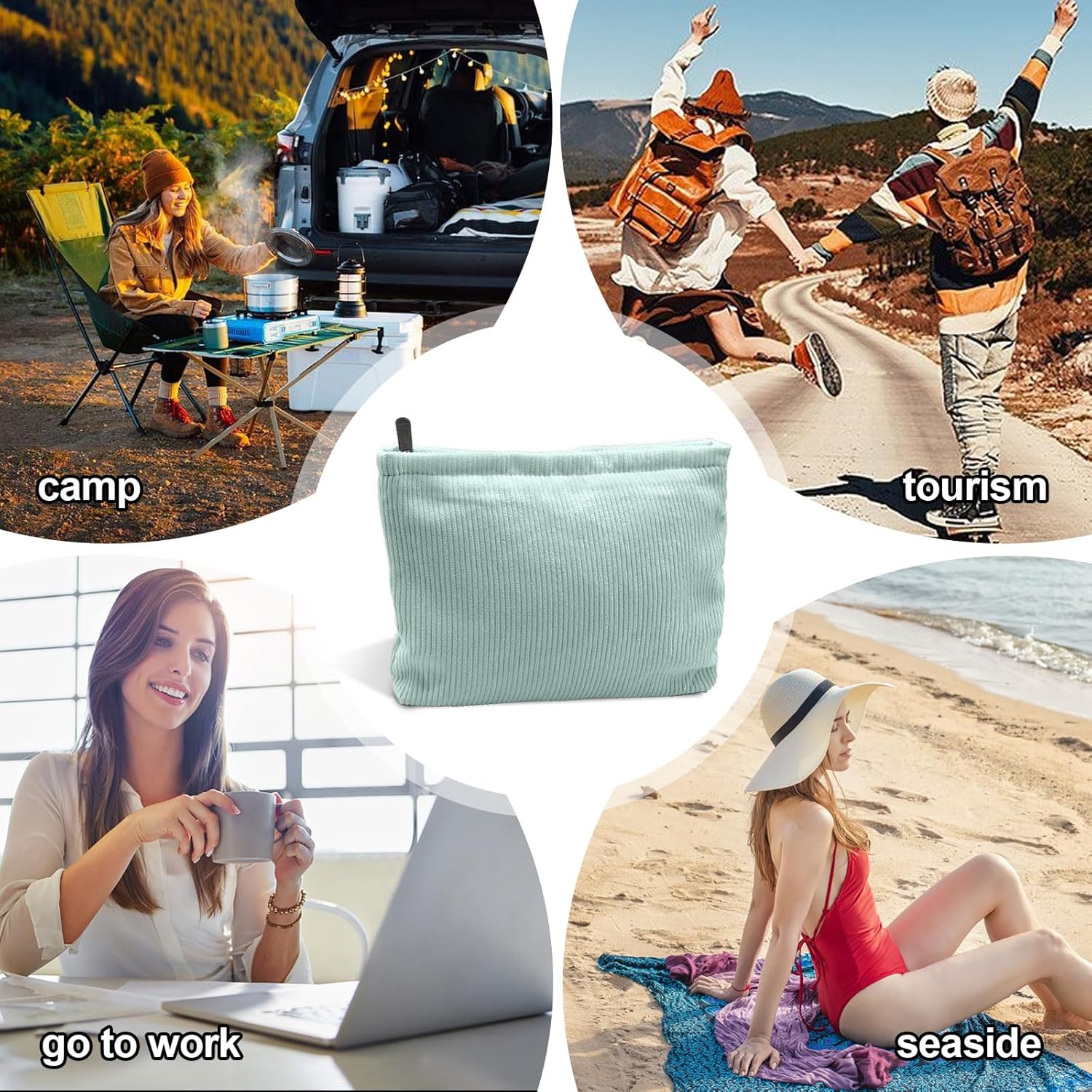 Trousse de maquillage en velours côtelé : l'organisateur parfait pour les voyageuses élégantes – Image 7