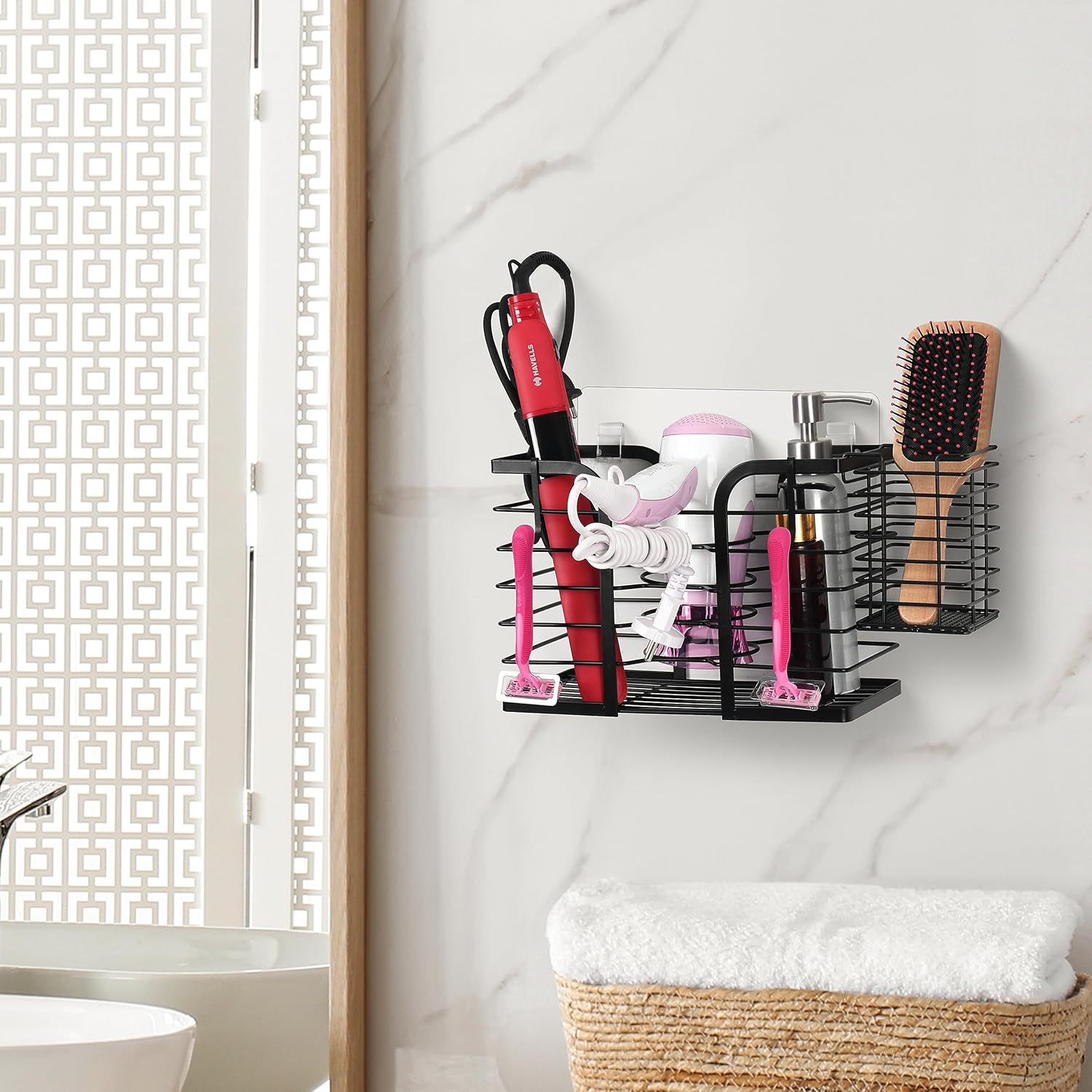 Porte sèche-cheveux mural sans perçage : l'accessoire idéal pour une salle de bain bien organisée – Image 5