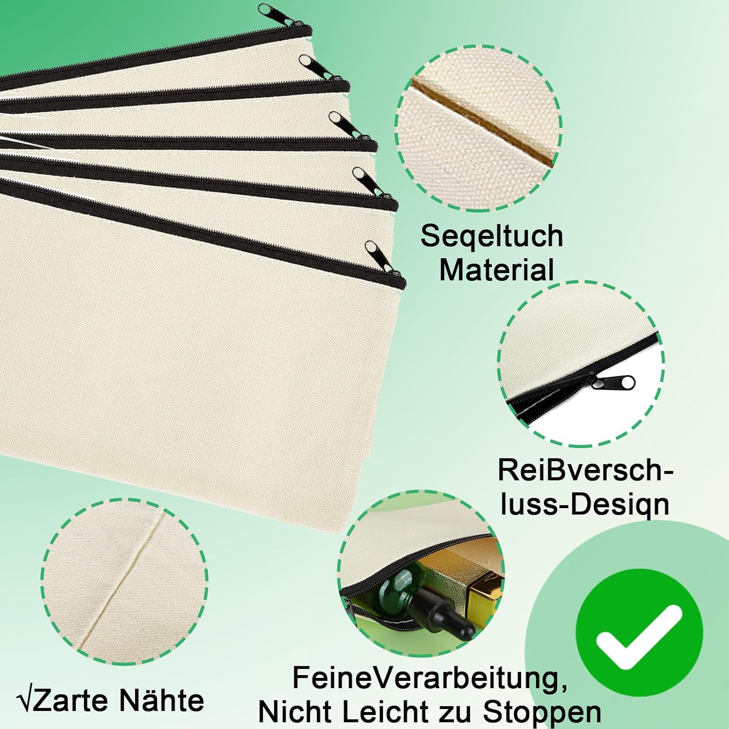 Pochette tissu zippée : 30 pièces pour le rangement élégant de votre maquillage – Image 4