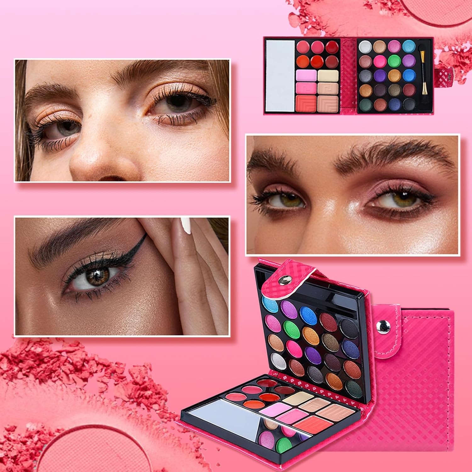 Palette fard à paupière pour femme : sublimez votre regard avec 32 couleurs éclatantes et un kit complet de maquillage – Image 5