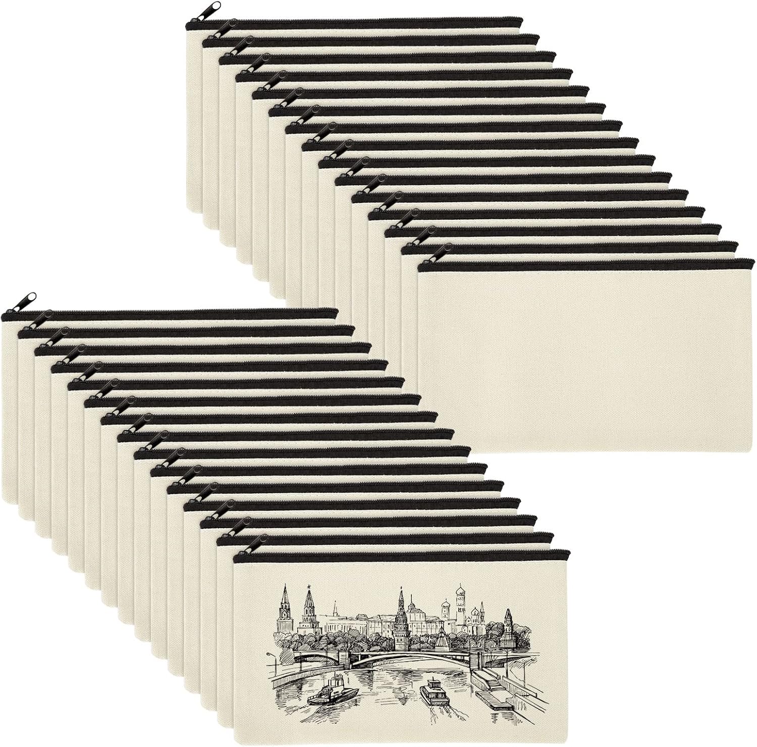 Pochette tissu zippée : 30 pièces pour le rangement élégant de votre maquillage