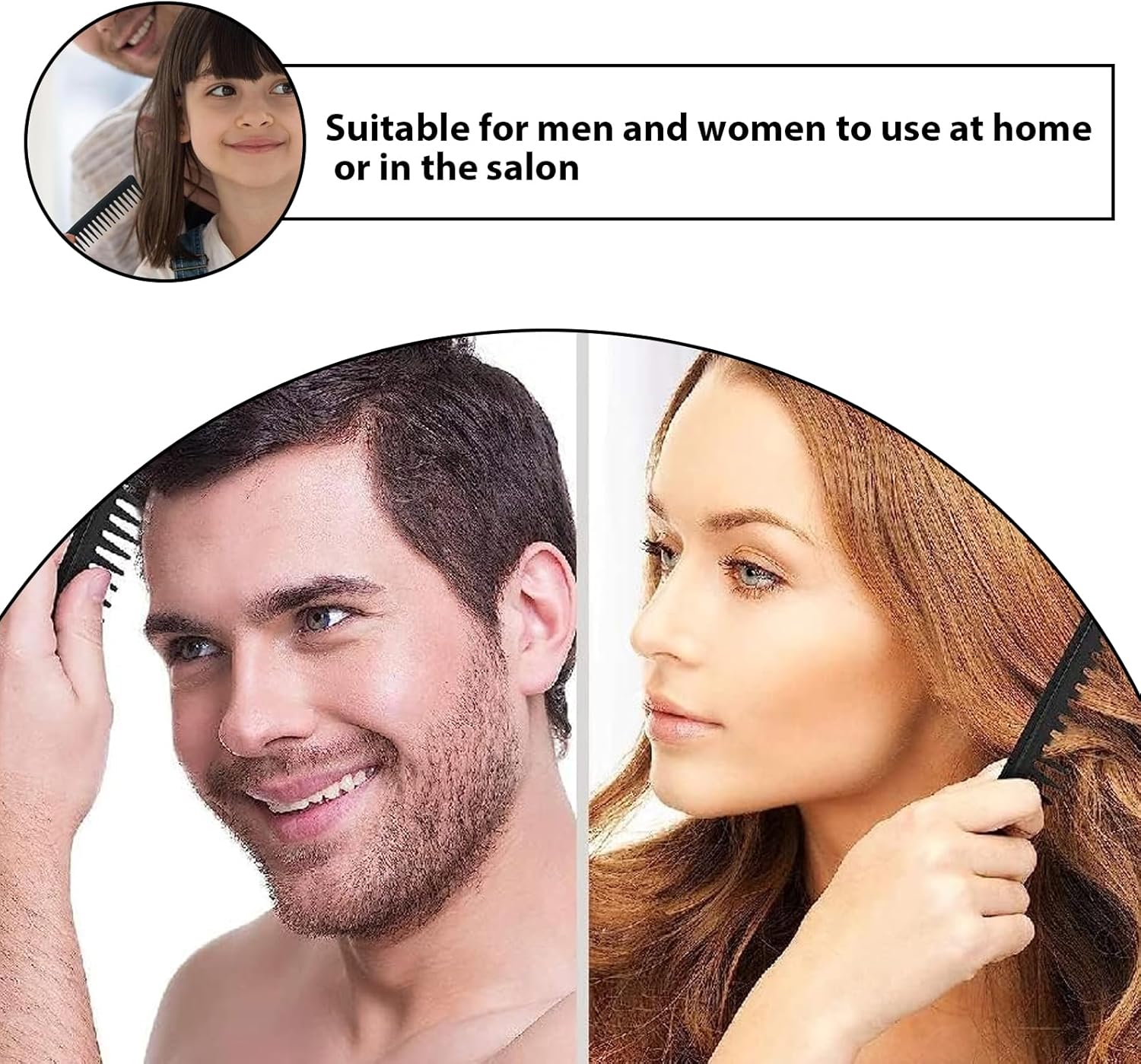 Peigne cheveux bouclés : ensemble de 4 pièces pour tous types de cheveux, antistatique et élégant pour femmes et hommes – Image 7