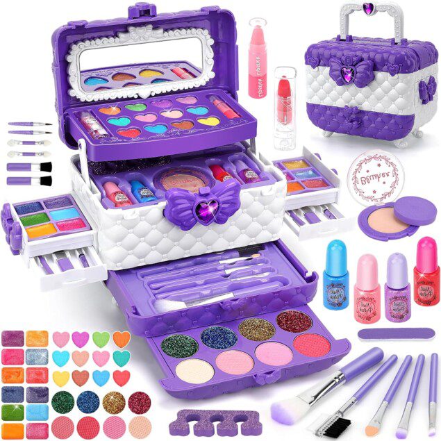 Maquillage enfant : coffret lavable pour filles de 3 à 10 ans, idéal comme cadeau pour Noël ou anniversaire