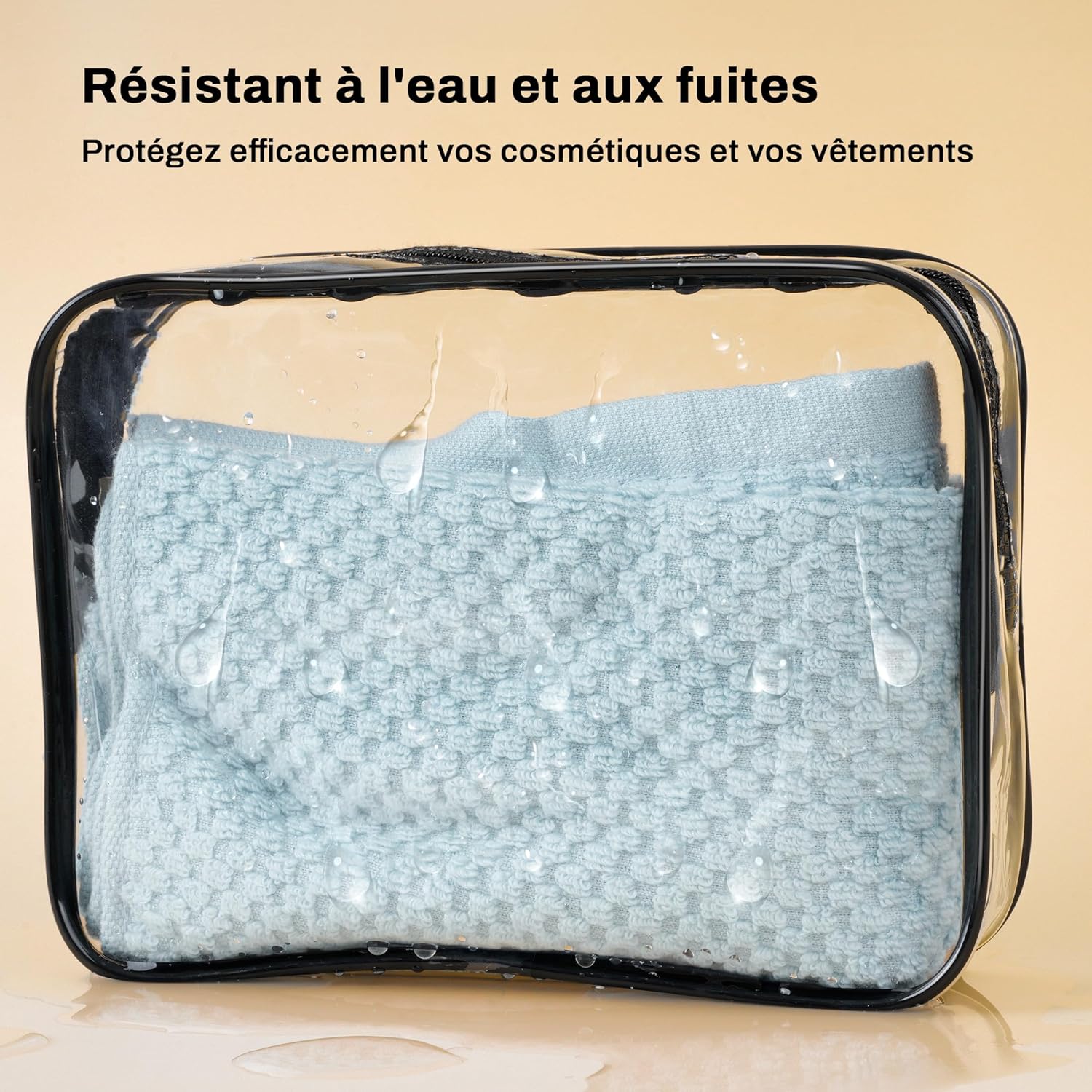 Trousse de toilette transparente 3PCS : le kit de voyage idéal pour femmes et hommes en avion – Image 5