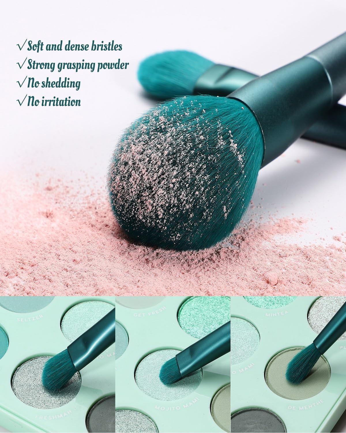 Pinceaux de maquillage professionnels : set complet de 8 pinceaux synthétiques pour un teint parfait et des yeux glamour – Image 7