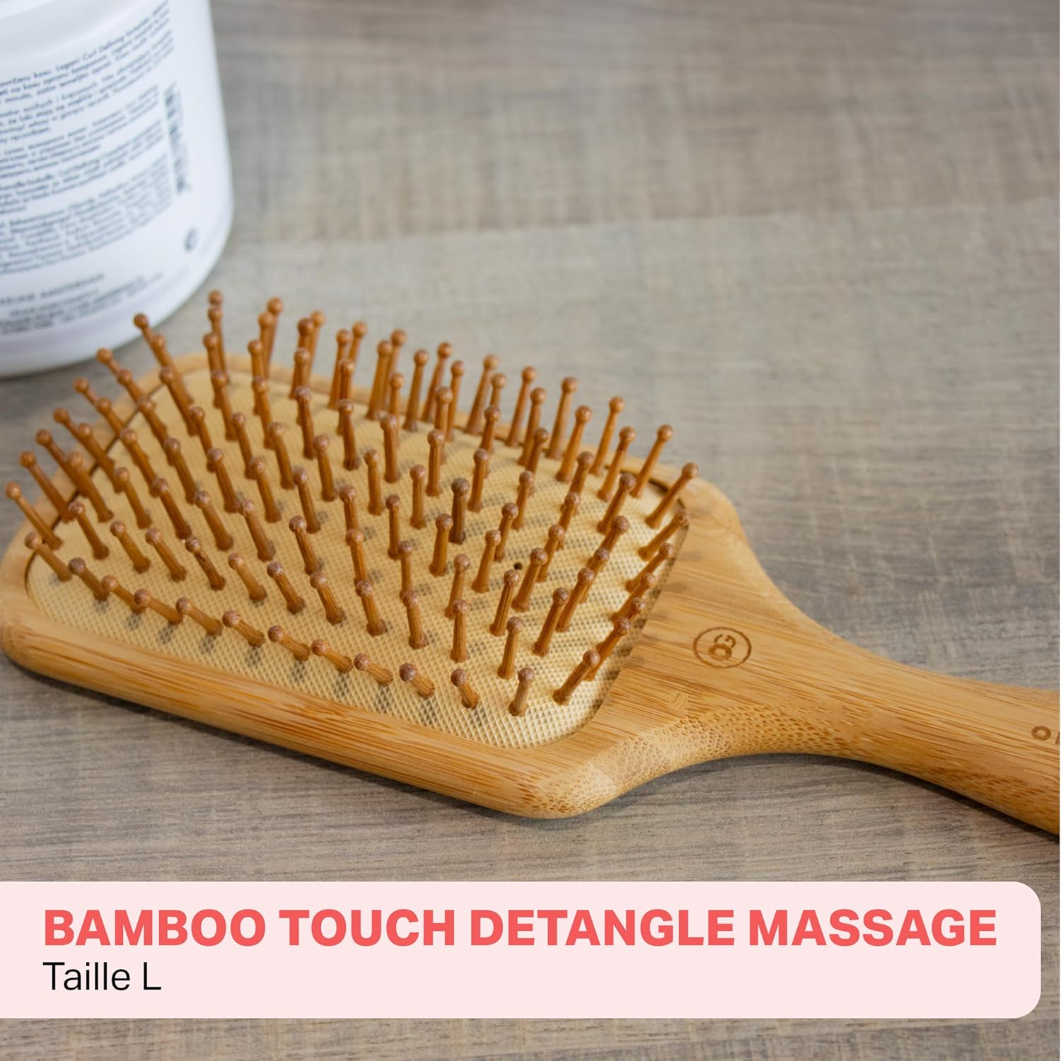 Brosse en bambou écologique : démêlage en douceur et massage du cuir chevelu pour les cheveux sensibles – Image 2