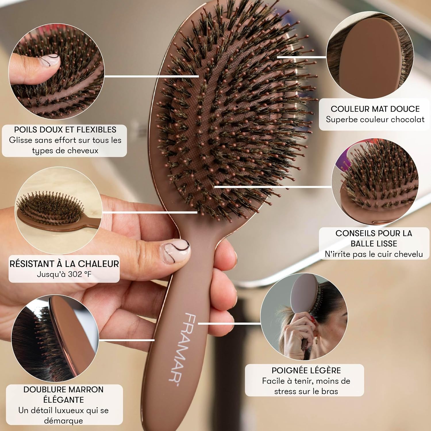 Brosse en poils de sanglier souple : l’alliée idéale pour les femmes aux cheveux fins – Image 2