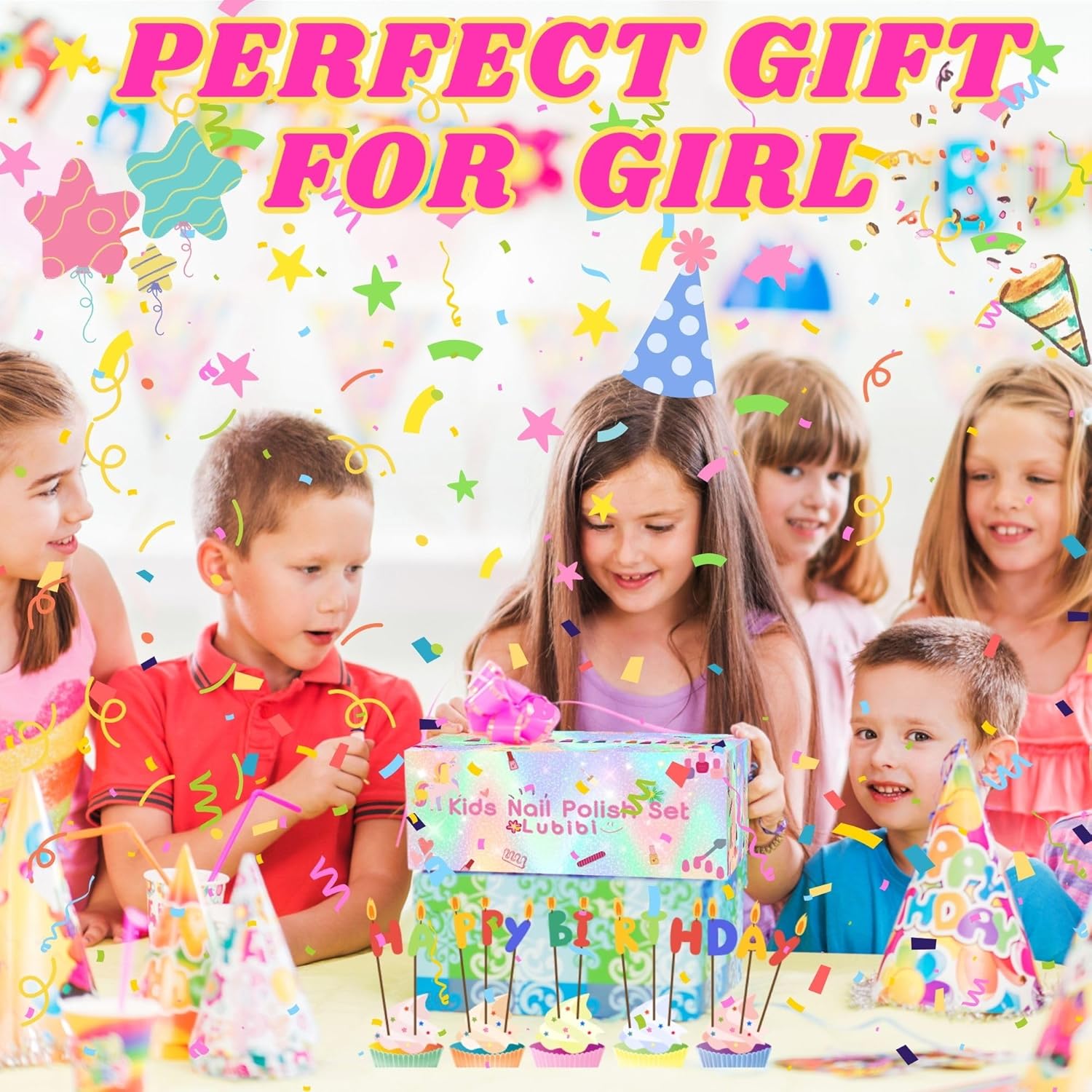 Kit manucure enfant : vernis à ongles non toxique et pelable pour des moments créatifs et amusants Idéal comme cadeau d'anniversaire pour les filles de 6 à 11 ans avec séchoir et trousse de maquillage inclus – Image 8