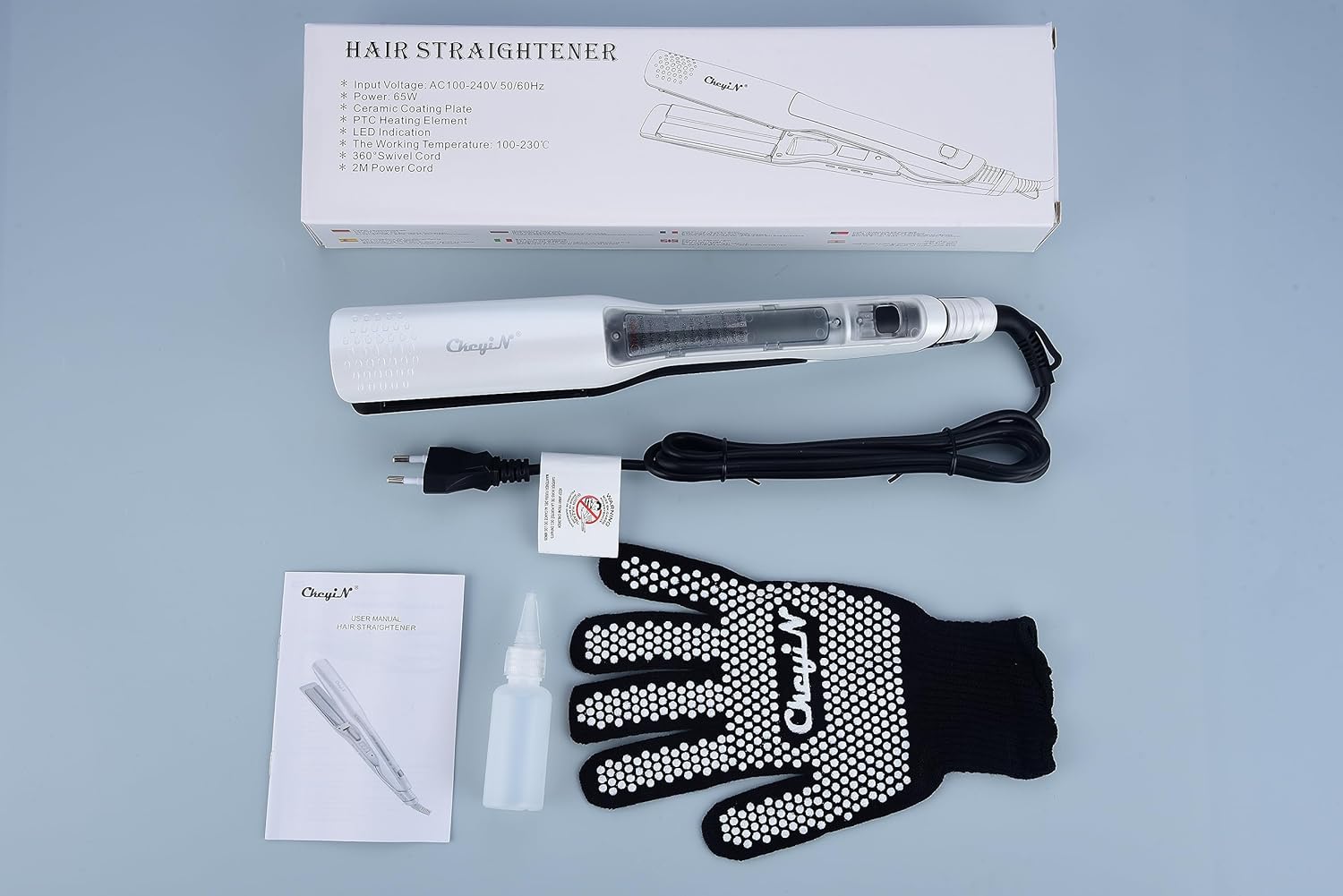 Fer à lisser à vapeur : le choix idéal pour des coiffures lisses et brillantes Découvrez le fer plat à large plaque en céramique de 1,6 pouces avec écran LCD, idéal pour les femmes pressées souhaitant un coiffage rapide et sécurisé grâce à son arrêt automatique après 60 minutes. – Image 11