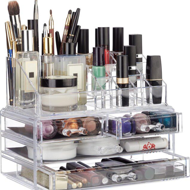 Organisateur cosmétiques : boîte de rangement maquillage pour une organisation optimale et un accès facile