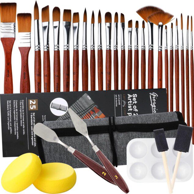 Set de Pinceaux Acryliques Professionnels pour Artistes