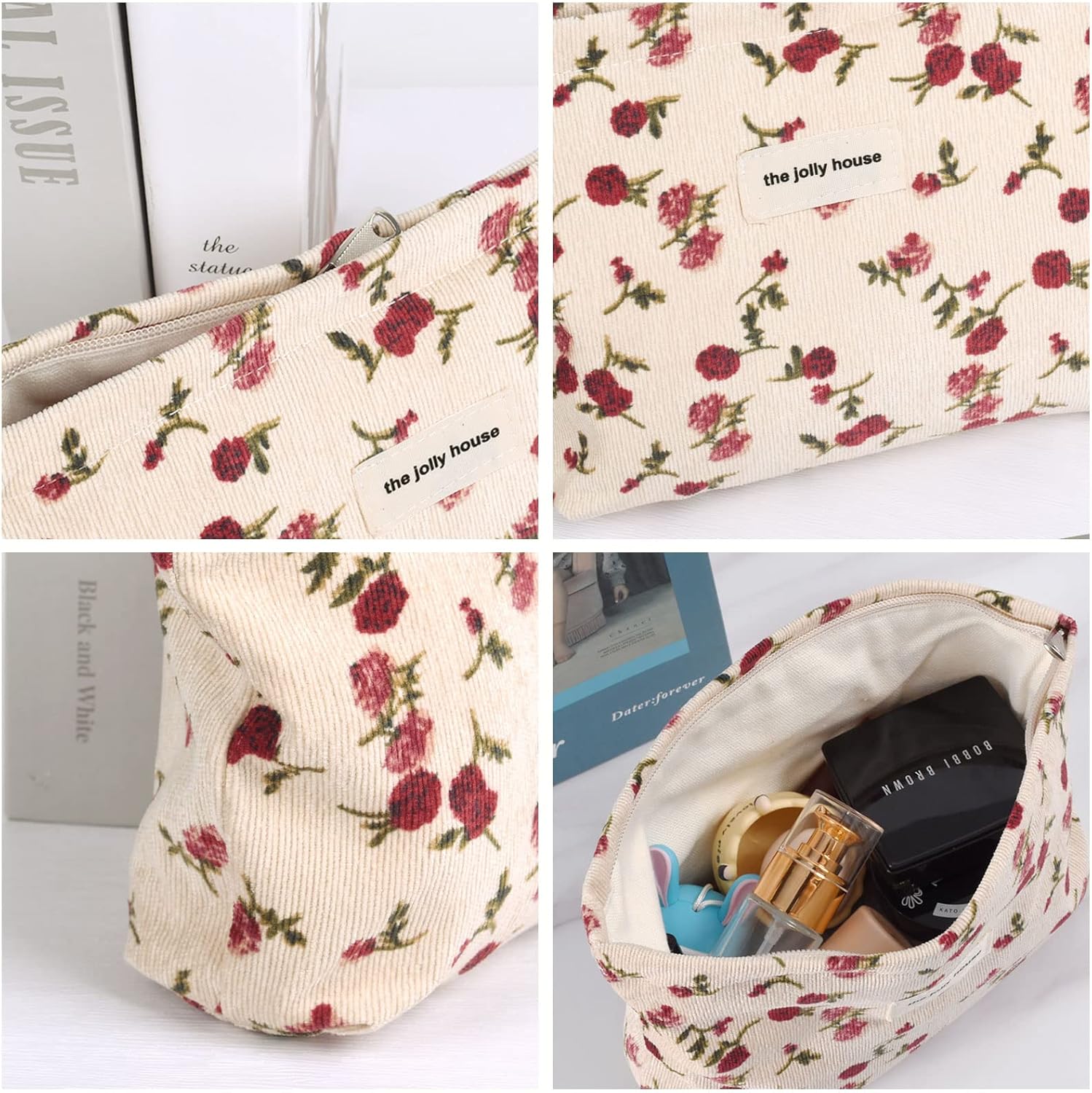 Trousse de toilette voyage : l'organiseur élégant pour femmes et filles Optimisez votre routine beauté avec ce sac de maquillage à motifs fleuris – Image 5