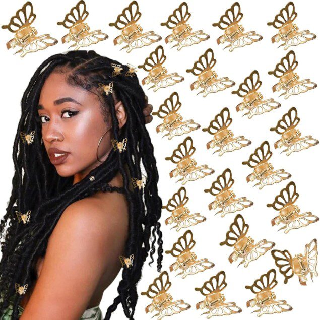 Mini pinces à cheveux papillon dorées en métal : 30 accessoires tendance pour sublimer votre coiffure