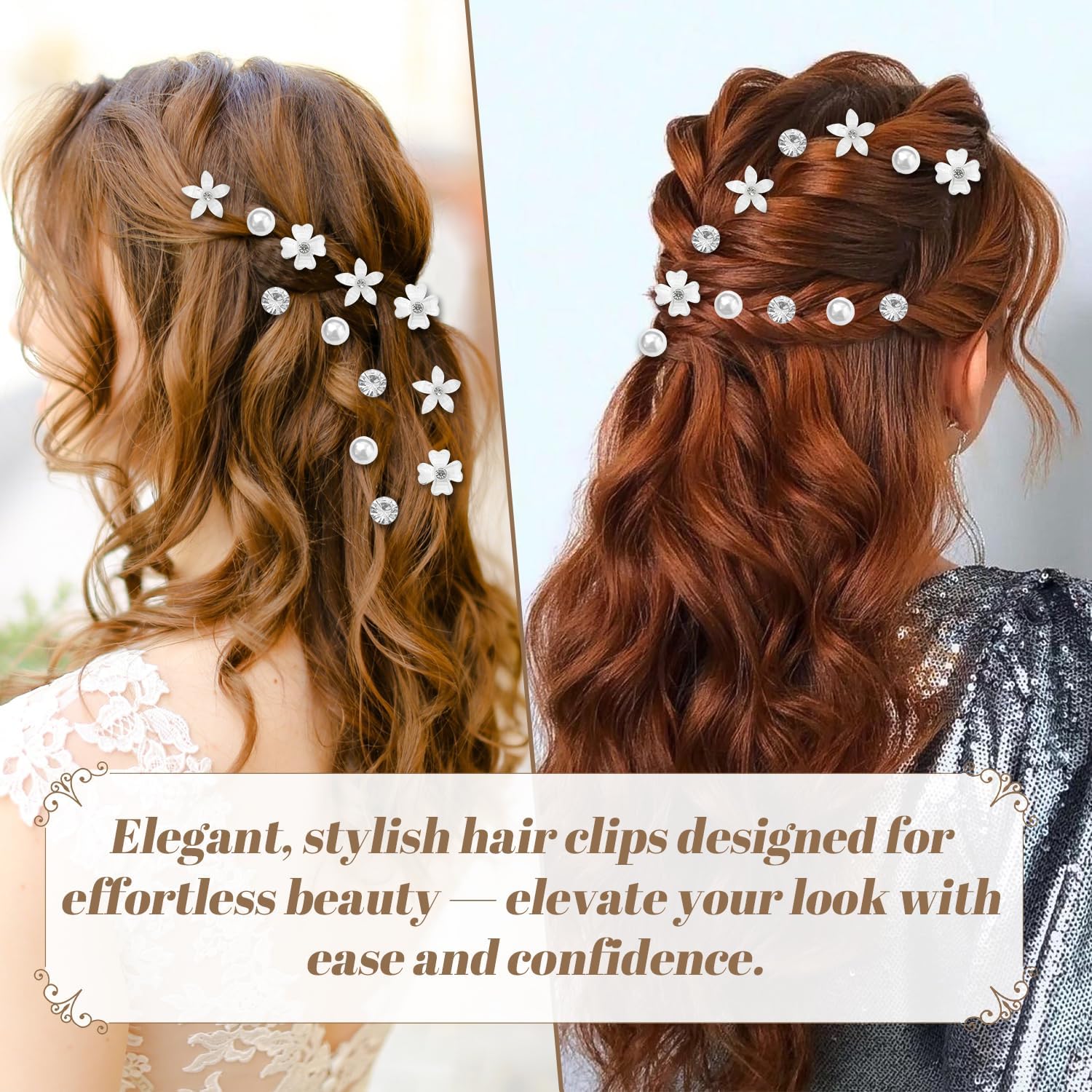 Pinces à fleurs miniatures : 20 accessoires en perles et strass pour femmes et filles Ajoutez une touche d'élégance à vos coiffures quotidiennes ou lors de vos fêtes et mariages – Image 6