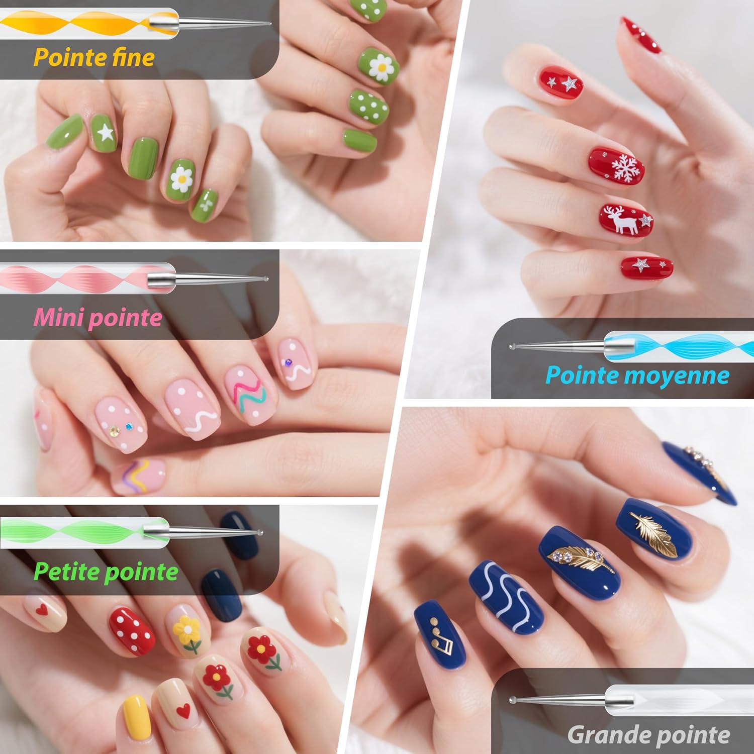 Kit de 6 pinceaux nail art professionnels : l'outil idéal pour les passionnés de manucure créative – Image 4