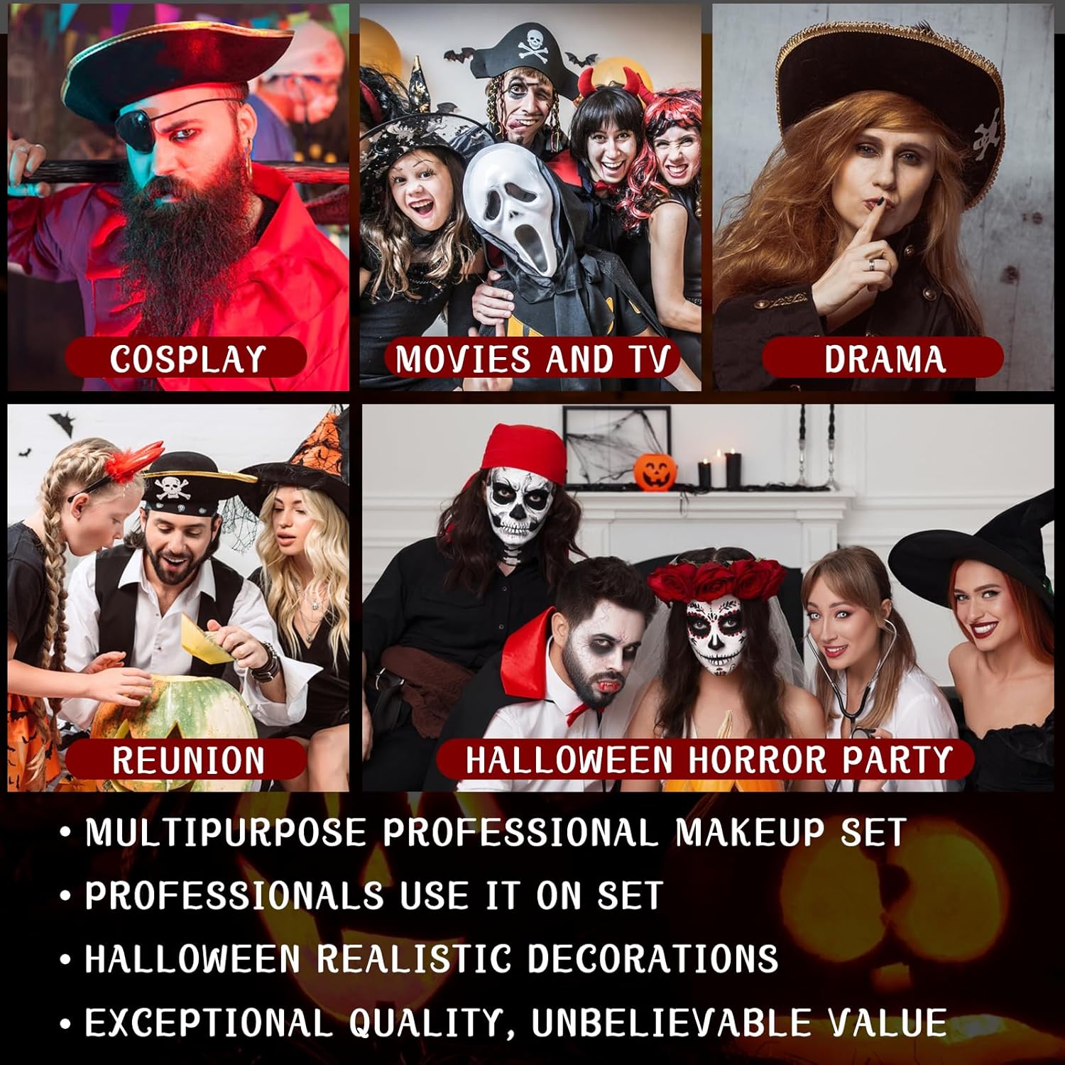 Kit maquillage Halloween pirate : l'ultime solution pour enfants et adultes lors de vos soirées déguisées – Image 7