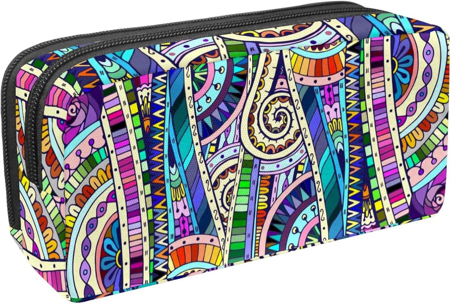 Trousse à crayons ethnique et géométrique : grande capacité pour les artistes en herbe
