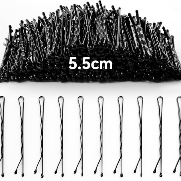 Épingles à cheveux noires en métal résistant : lot de 200 pour chignons et coiffures élégantes au quotidien