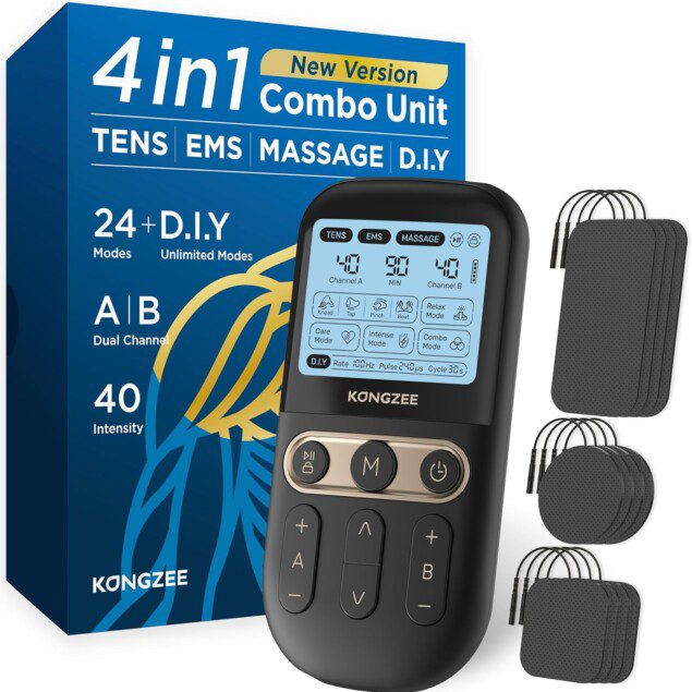 Stimulateur musculaire 4 en 1 : soulagement de la douleur pour un bien-être optimal   Découvrez notre machine de thérapie TENS avec 12 électrodes, idéale pour les sportifs et les personnes en quête de relaxation