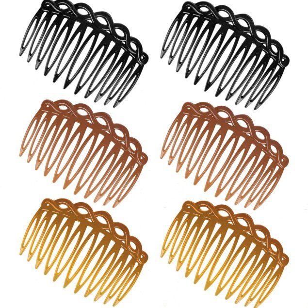 Peignes latéraux à cheveux : le lot de 6 accessoires élégants pour femmes   Des pinces décoratives en plastique pour sublimer votre coiffure et votre voile