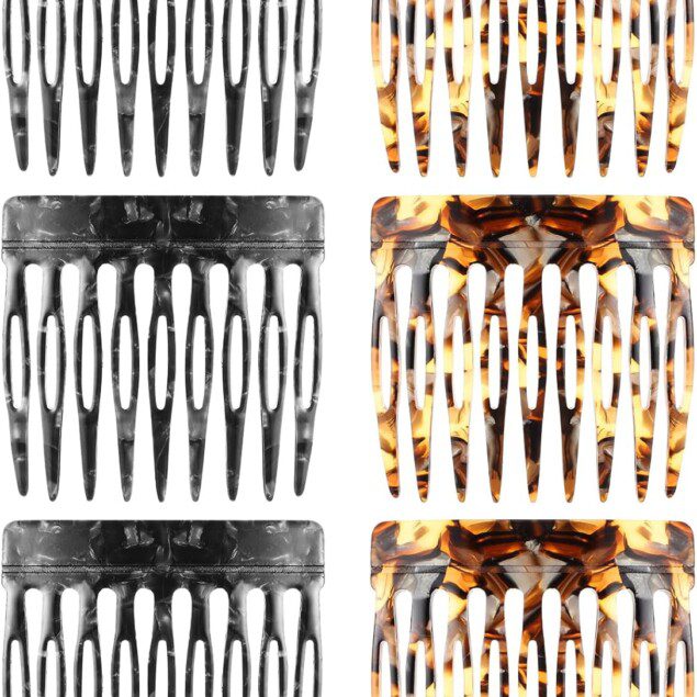 Peignes à cheveux en écaille de tortue : lot de 6 peignes latéraux pour femme, tenue forte et élégance assurée