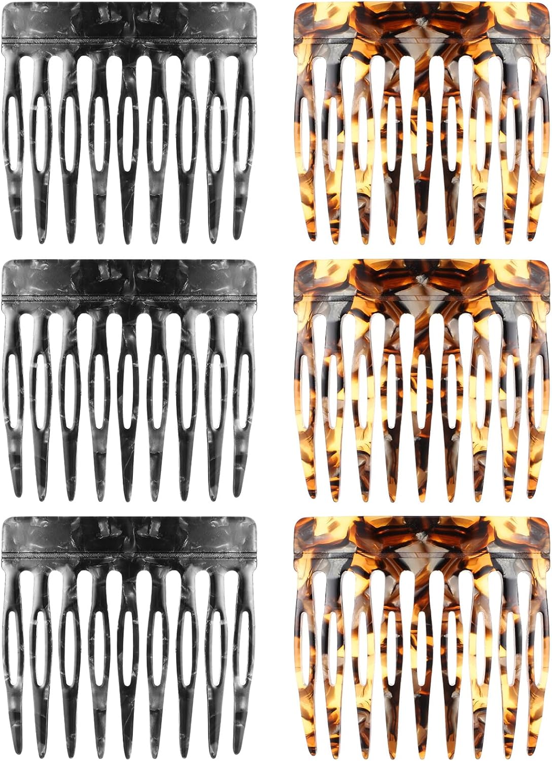 Peignes à cheveux en écaille de tortue : lot de 6 peignes latéraux pour femme, tenue forte et élégance assurée
