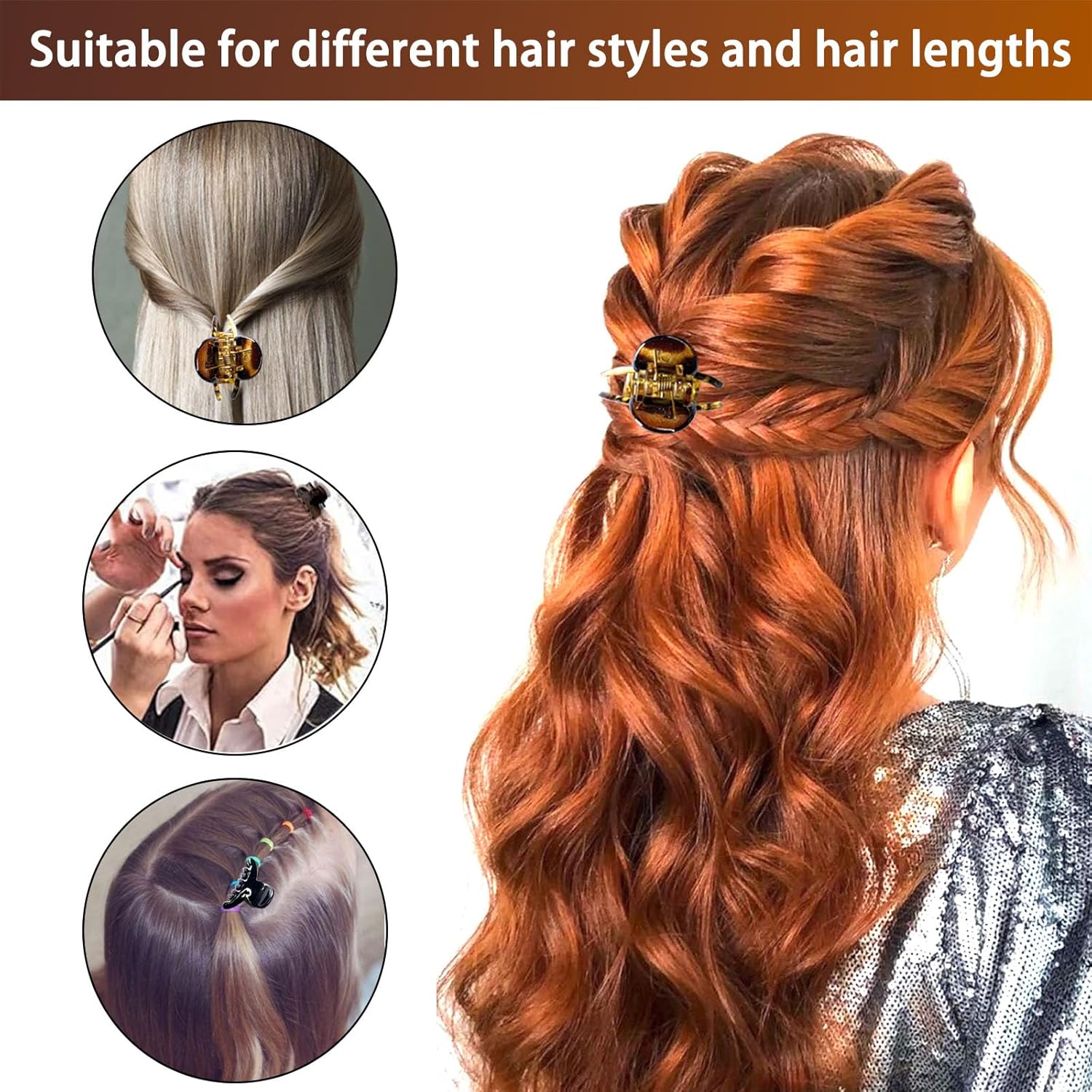 Pince cheveux femme : 12 mini pinces crabe colorées pour un coiffage élégant et pratique – Image 4