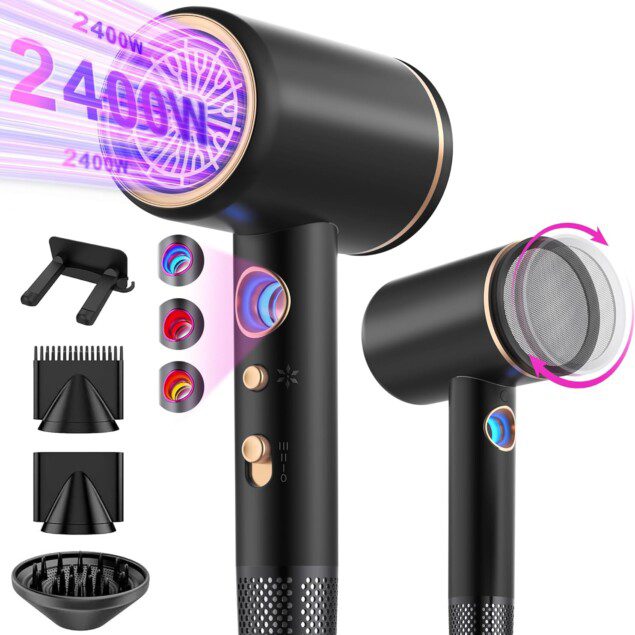 Sèche-cheveux ionique professionnel 2400 W : l'allié parfait pour des coiffures éclatantes et soyeuses