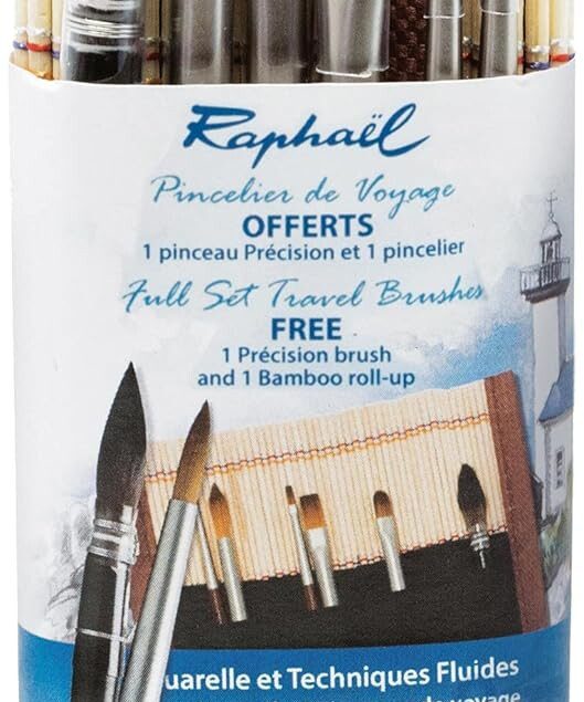Pinceaux aquarelle de voyage : ensemble de 6 pinceaux en bambou pour artistes nomades