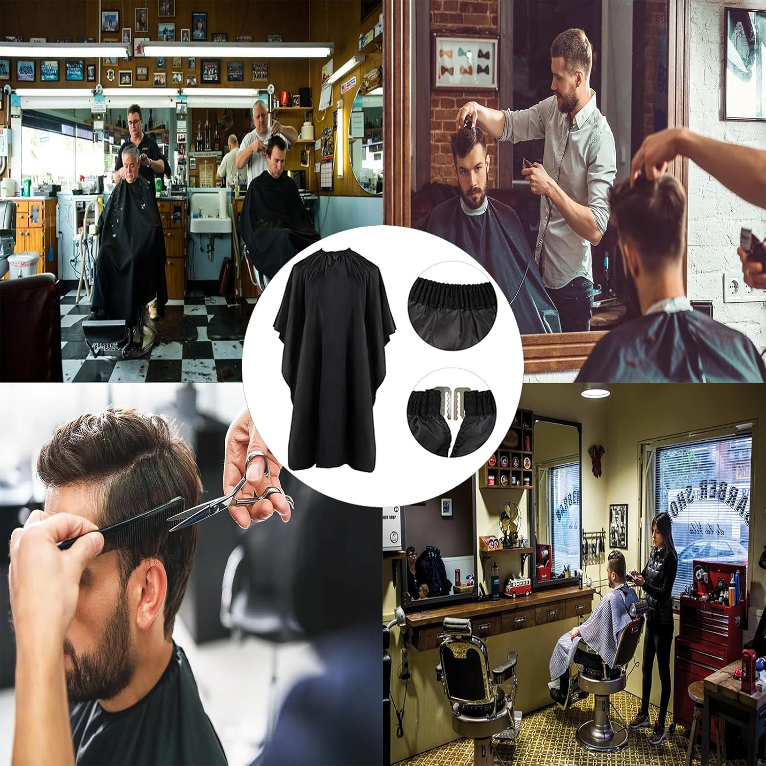 Cape de coiffure noire : l'accessoire indispensable pour les coiffeurs professionnels – Image 7