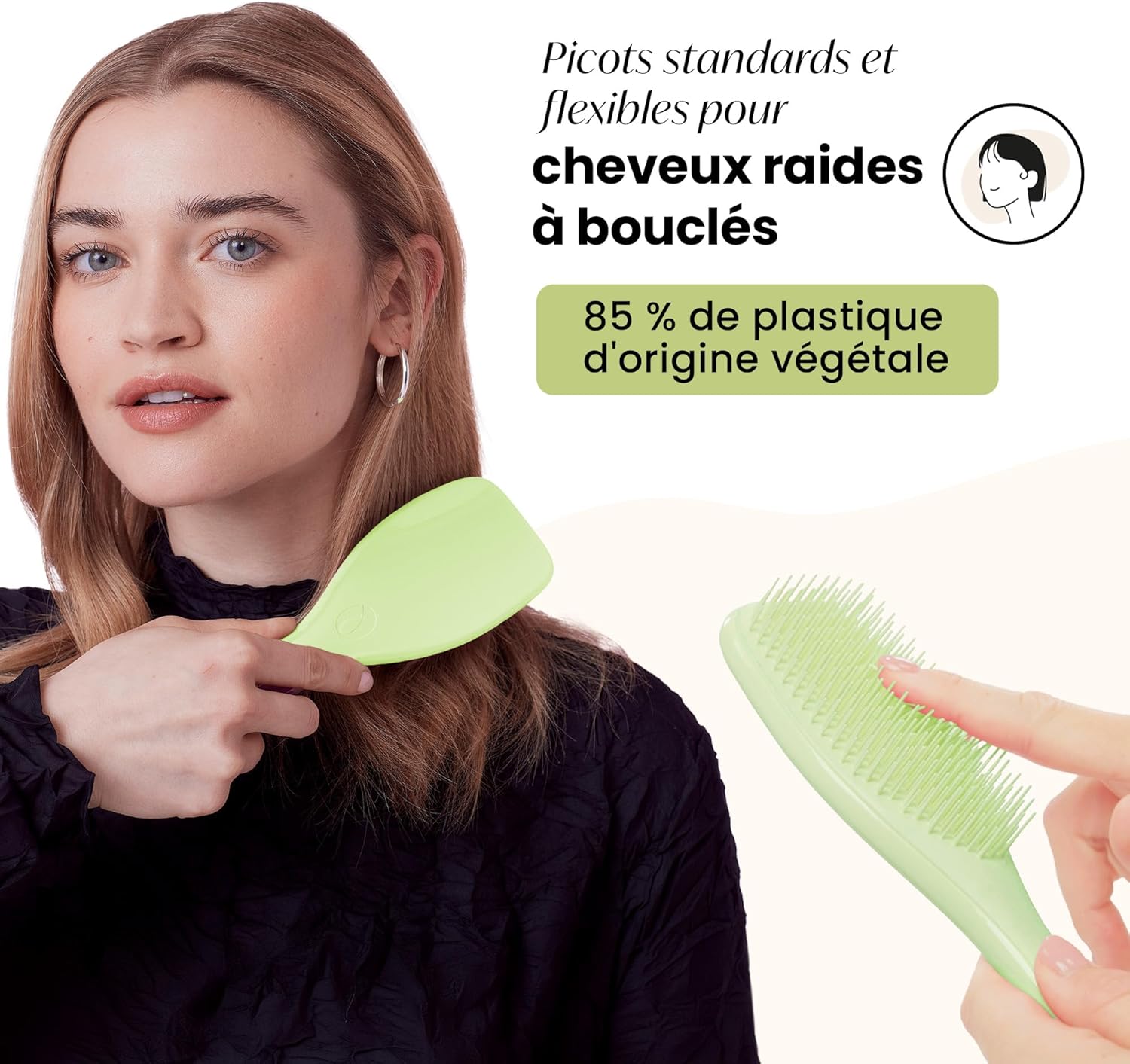 Brosse Démêlante Végétale Douce pour Cheveux Colorés – Image 3