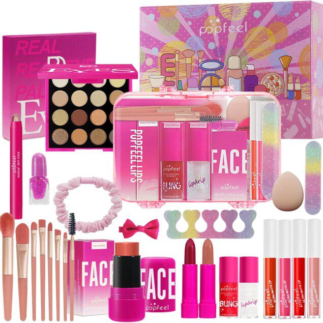 Ensemble de maquillage pour femmes : kit de démarrage complet avec ombres à paupières, correcteur et rouge à lèvres pour sublimer votre beauté en toutes occasions