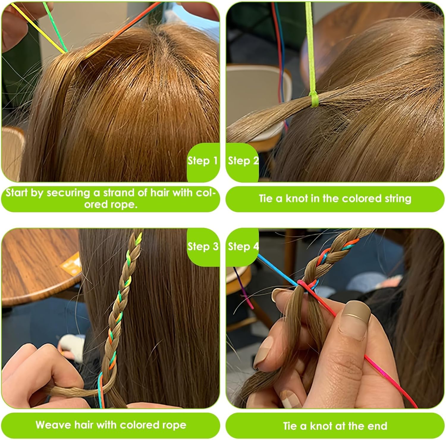 Cordes de cheveux colorées : 30 accessoires arc-en-ciel pour femmes et filles, idéaux pour vos tresses et vos fêtes – Image 3
