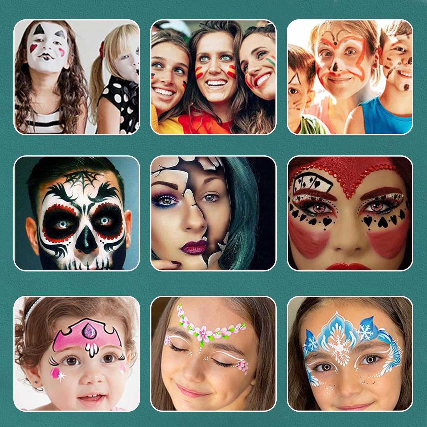 Peinture visage et corps : kit complet de 15 couleurs pour Halloween et Noël, idéal pour les artistes et les passionnés de maquillage – Image 5