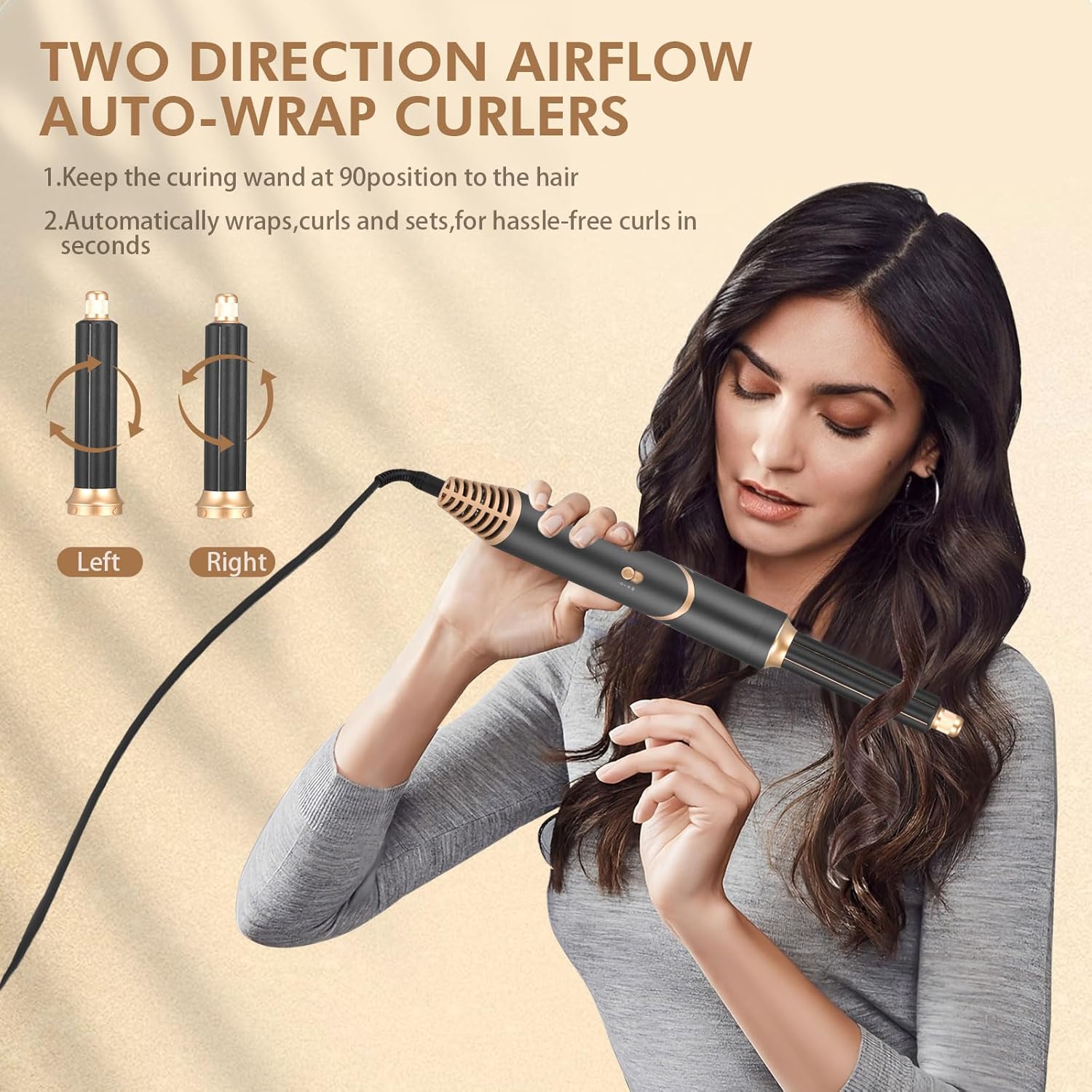 Air styler 6 en 1 : brosse soufflante pour un séchage et un coiffage parfaits Transformez vos cheveux avec cet outil multifonctionnel qui lisse, boucle et sèche en un seul passage – Image 7