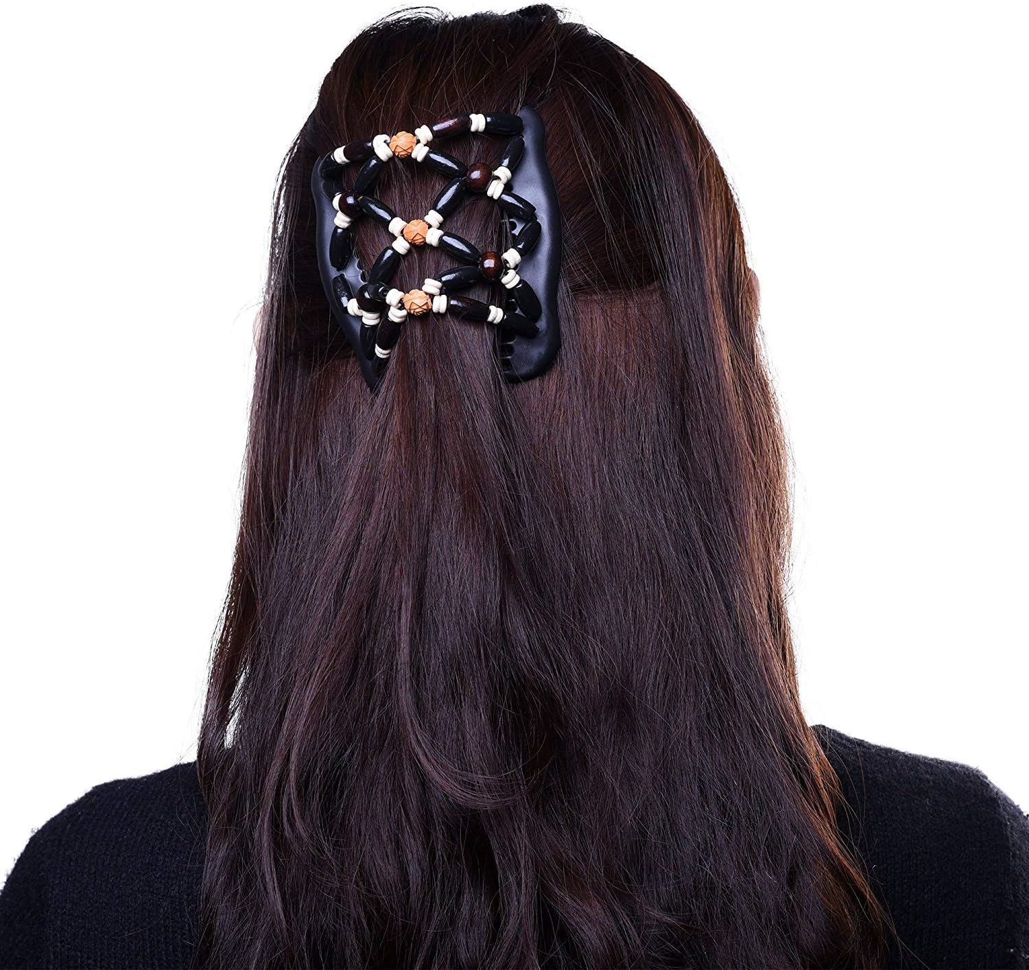 Peignes magiques pour femme : lot de 2 dorés et noirs à perles, l'accessoire ultime pour sublimer vos coiffures – Image 4