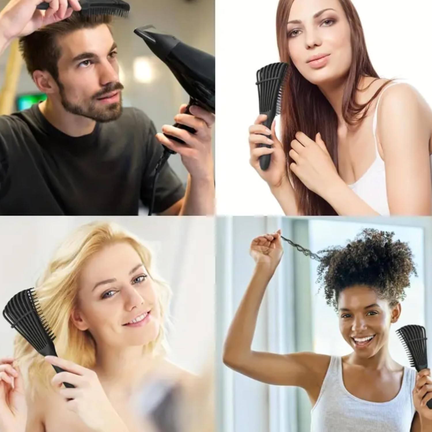 Brosse à cheveux démêlante : l'alliée parfaite pour les cheveux bouclés et frisés Obtenez des boucles définies et sans nœuds sur cheveux mouillés ou humides – Image 3