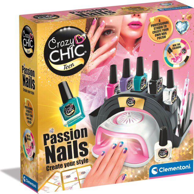 Passion Nails : coffret manucure créatif pour enfants à partir de 9 ans  Offrez à votre petite artiste un kit nail art complet avec sécheuse à vernis, vernis colorés et stickers pour des heures de loisirs créatifs amusants et élégants