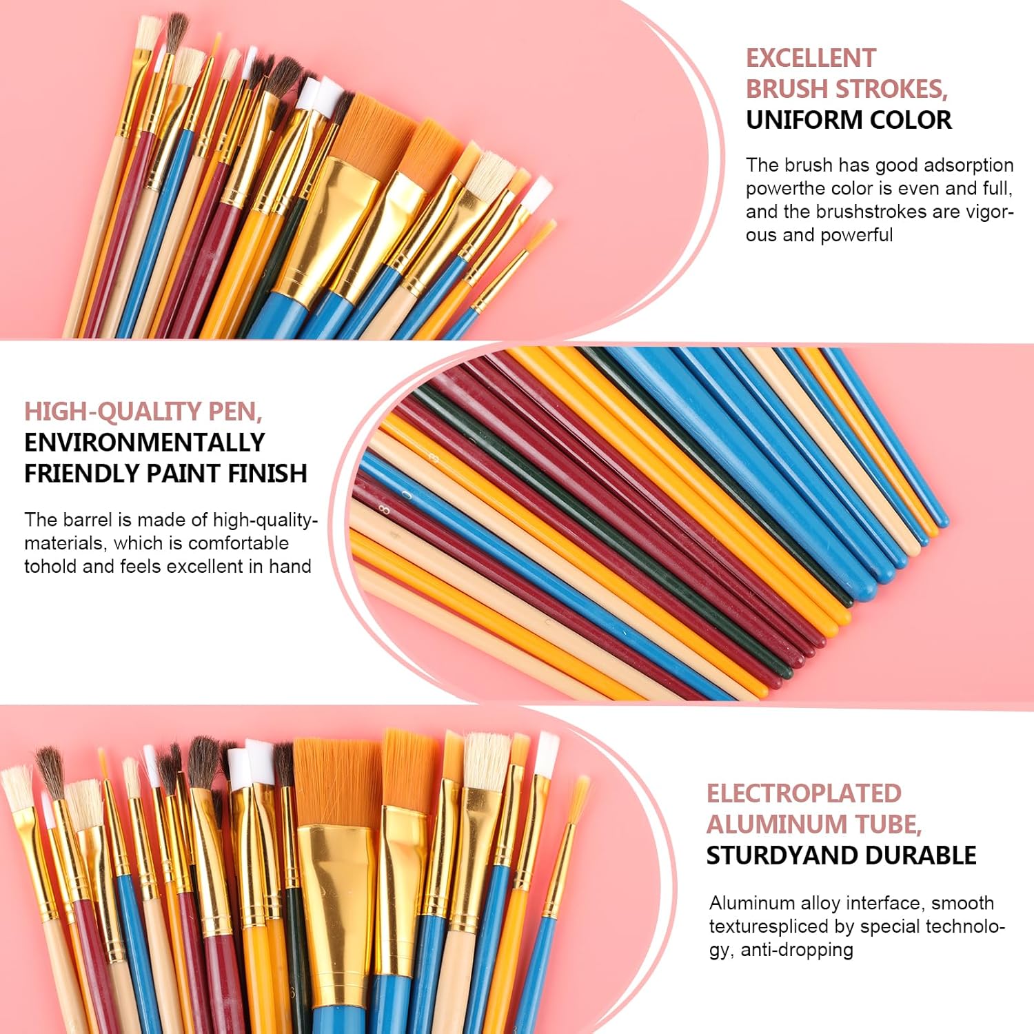 Pinceaux acryliques : set de 25 pinceaux parfaits pour artistes, enfants et débutants Découvrez un ensemble idéal pour la peinture créative et ludique – Image 3